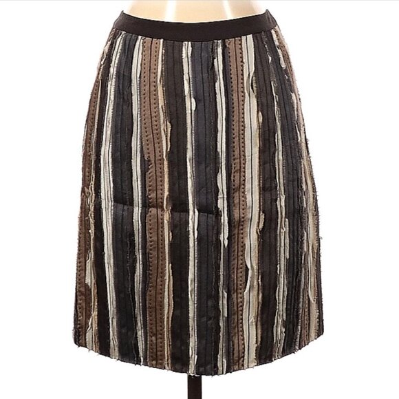 Doo.ri brown & tan silk skirt size 4 - Picture 1 of 3